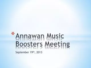 Annawan Music Boosters Meeting