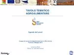 TAVOLO TEMATICO AGROALIMENTARE - slide 1