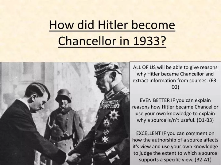 how did hitler become chancellor in 1933