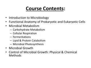 Course Contents :