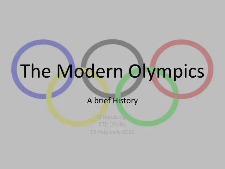 the modern olympics