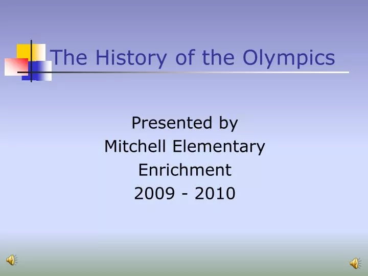 the history of the olympics