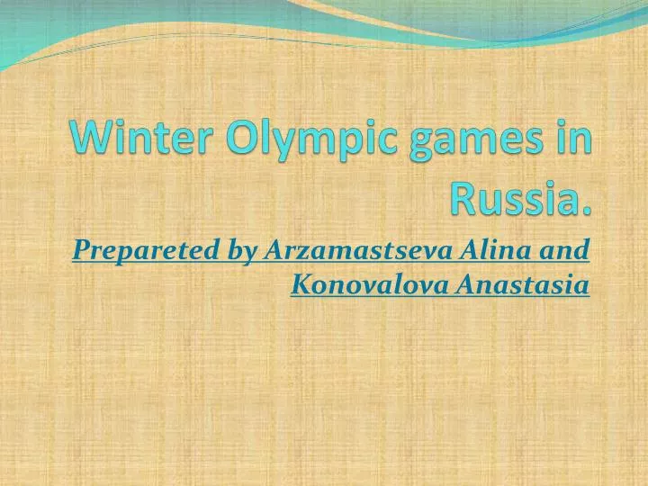 winter olympic games in russia
