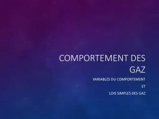 comportement des gaz