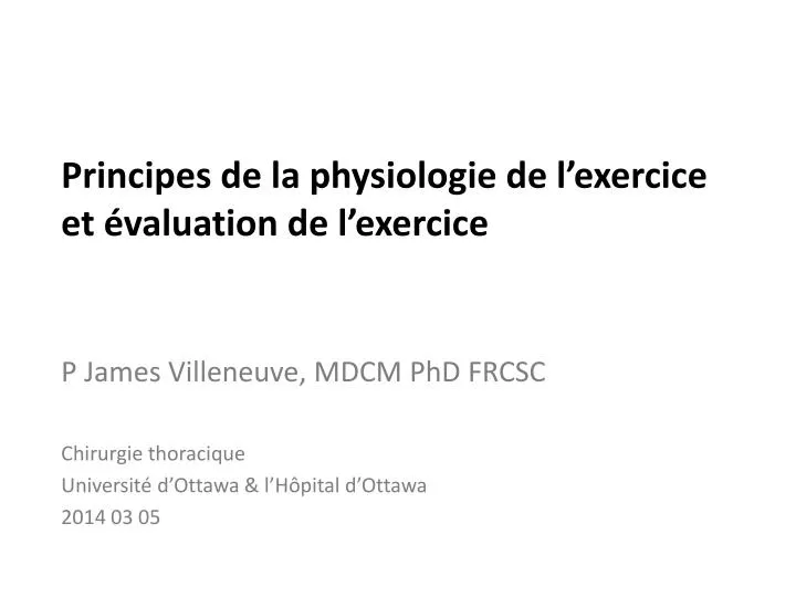 principes de la physiologie de l exercice et valuation de l exercice