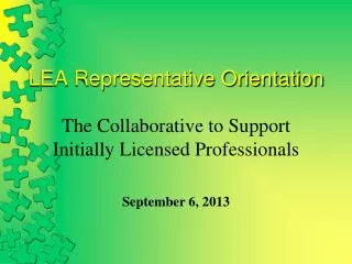 LEA Representative Orientation