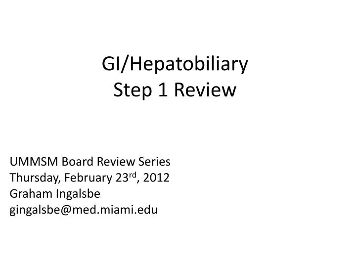 gi hepatobiliary step 1 review