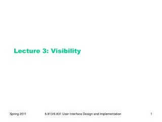Lecture 3: Visibility