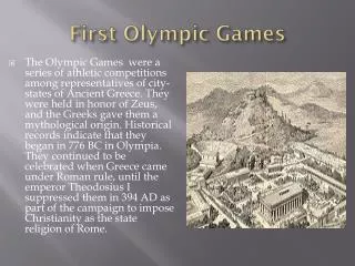 first olympic games
