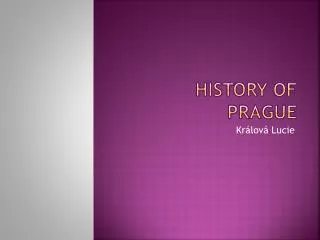 History of Prague