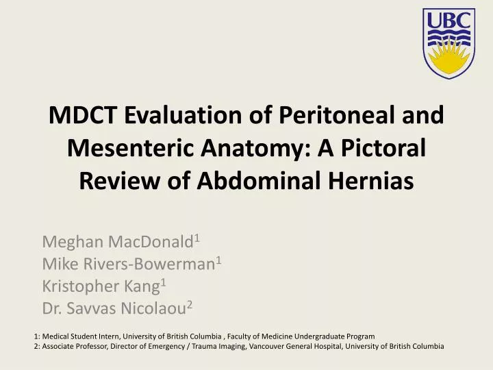 mdct evaluation of peritoneal and mesenteric anatomy a pictoral review of abdominal hernias