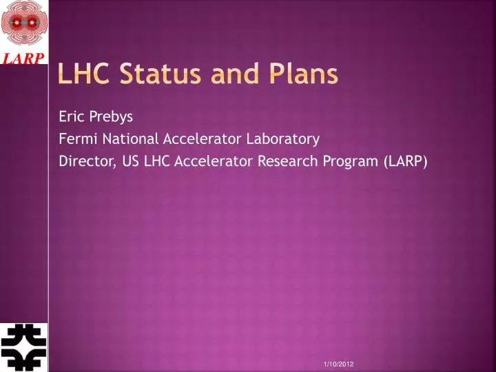 lhc status and plans