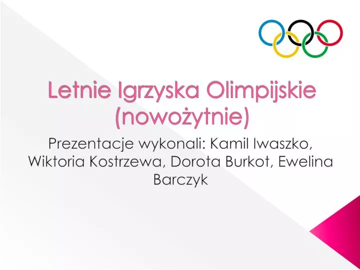 letnie igrzyska olimpijskie nowo ytnie