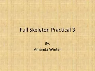 Full Skeleton Practical 3
