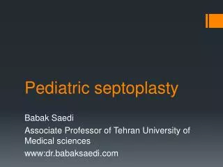 Pediatric septoplasty