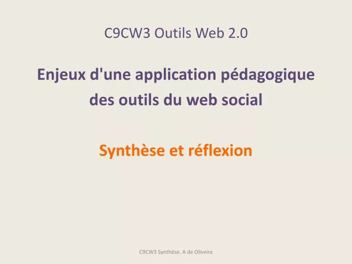 c9cw3 outils web 2 0