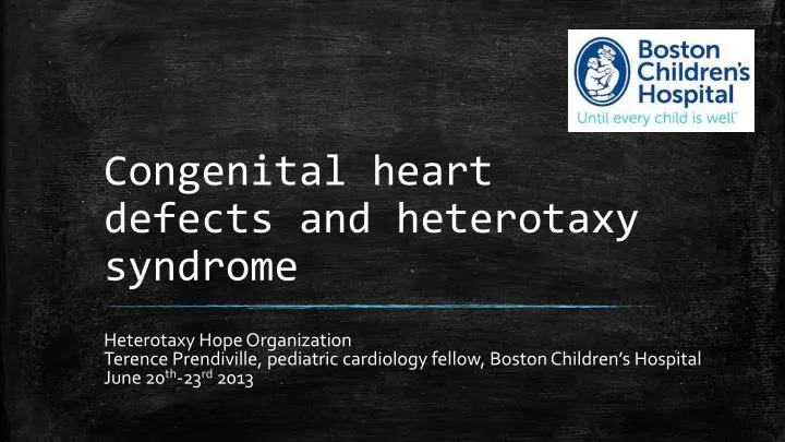 congenital heart defects and heterotaxy syndrome