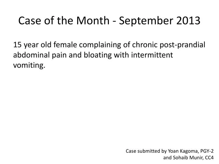 case of the month september 2013
