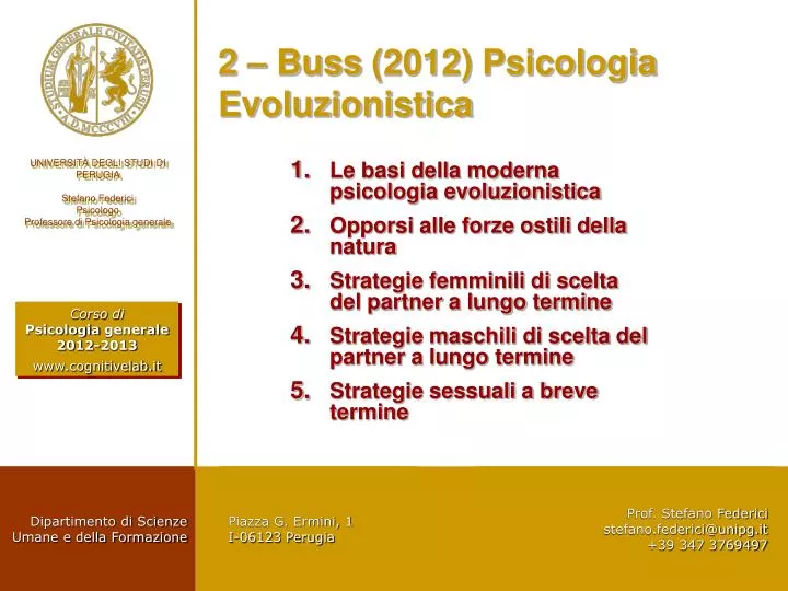 2 buss 2012 psicologia evoluzionistica