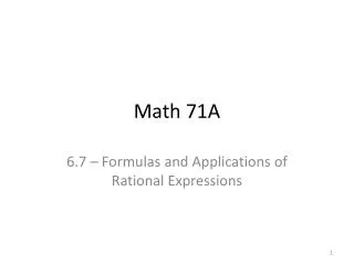 Math 71A