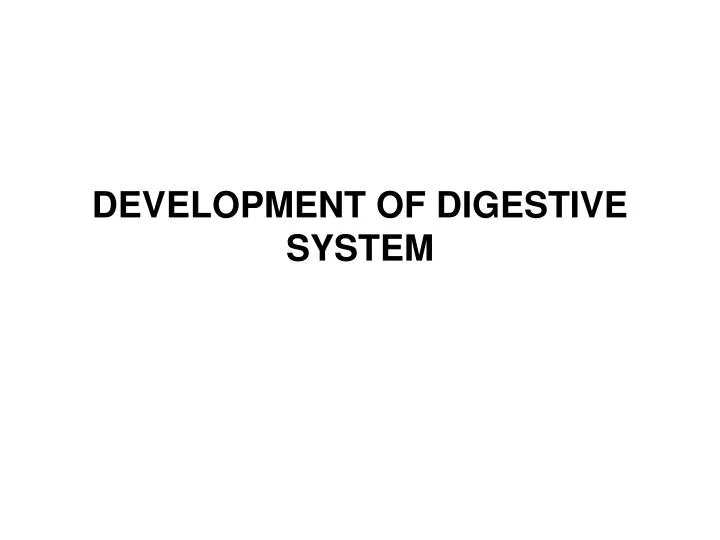 development of digestive system