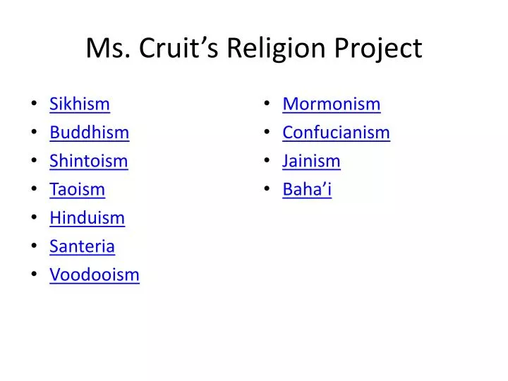 ms cruit s religion project