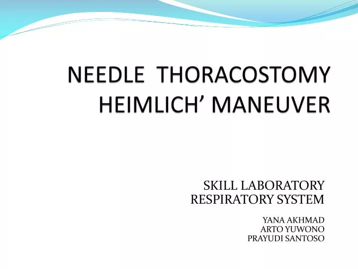 needle thoraco s tomy heimlich maneuver