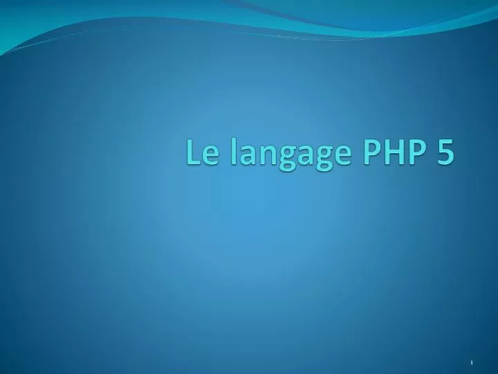 le langage php 5