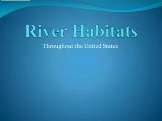 River Habitats