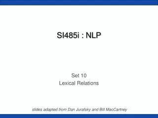 SI485i : NLP