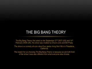The Big Bang theory