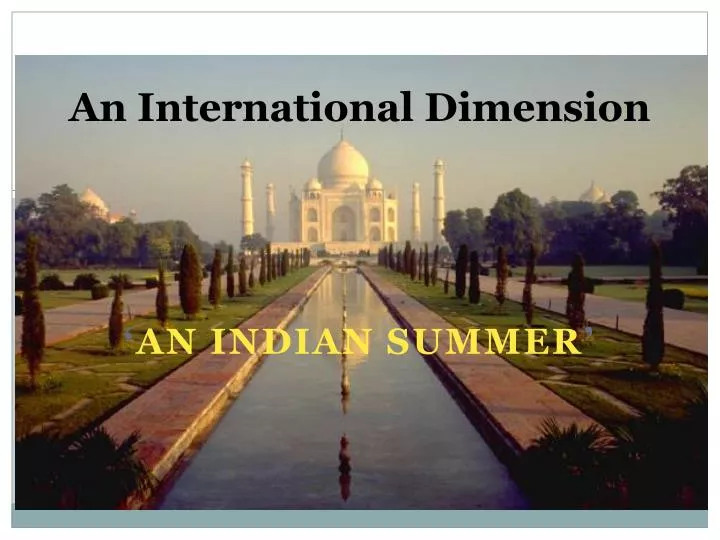 an international dimension