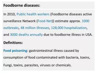 Foodborne diseases: