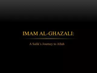 Imam Al-Ghazali: