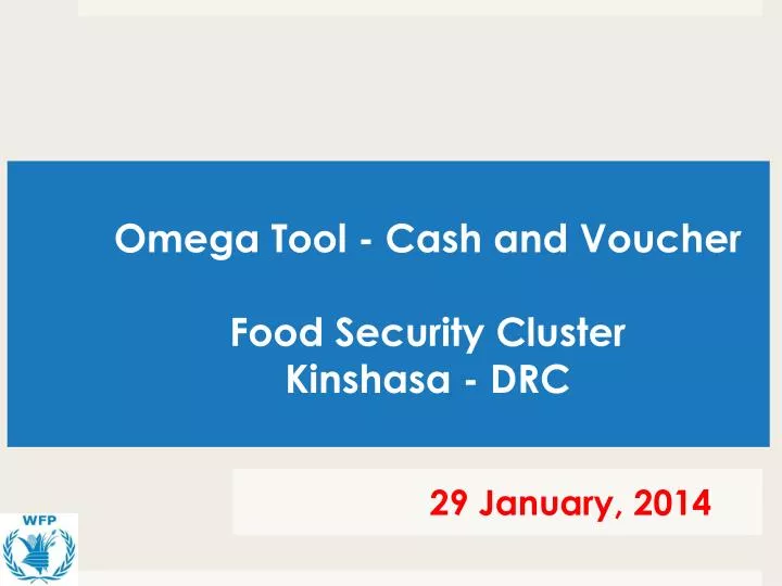 omega tool cash and voucher food security cluster kinshasa drc