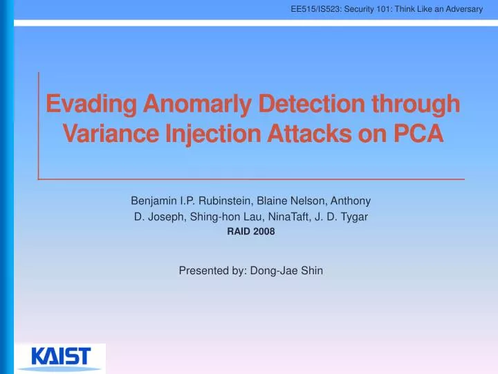 evading anomarly detection through variance injection attacks on pca