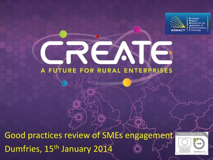 good practices review of smes engagement dumfries 15 th january 2014