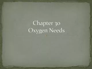 Chapter 30 Oxygen Needs