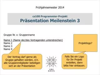 cs108 programmier projekt pr sentation meilenstein 3