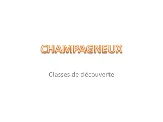classes de d couverte