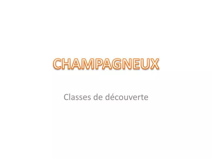 classes de d couverte