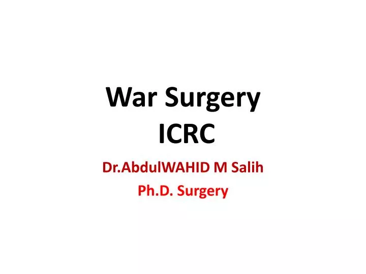war surgery icrc