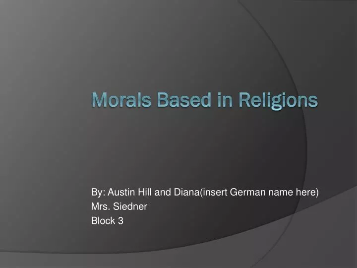 morals based i n religions