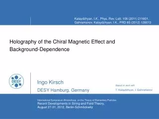 Holography of the Chiral Magnetic Effect and Background-Dependence Ingo Kirsch