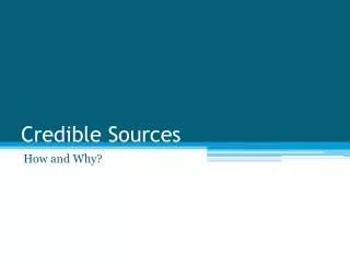 Credible Sources