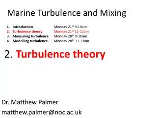 Marine Turbulence and Mixing