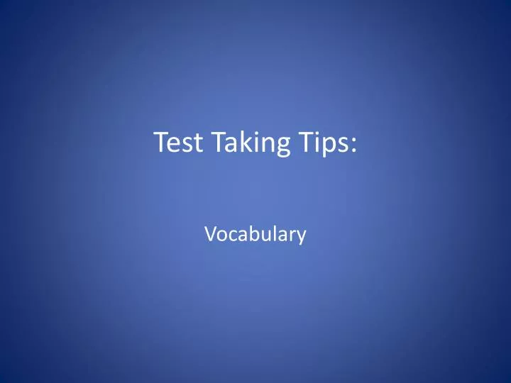 test taking tips