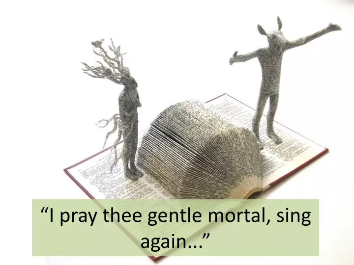 i pray thee gentle mortal sing again