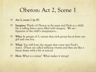 Oberon: Act 2, Scene 1