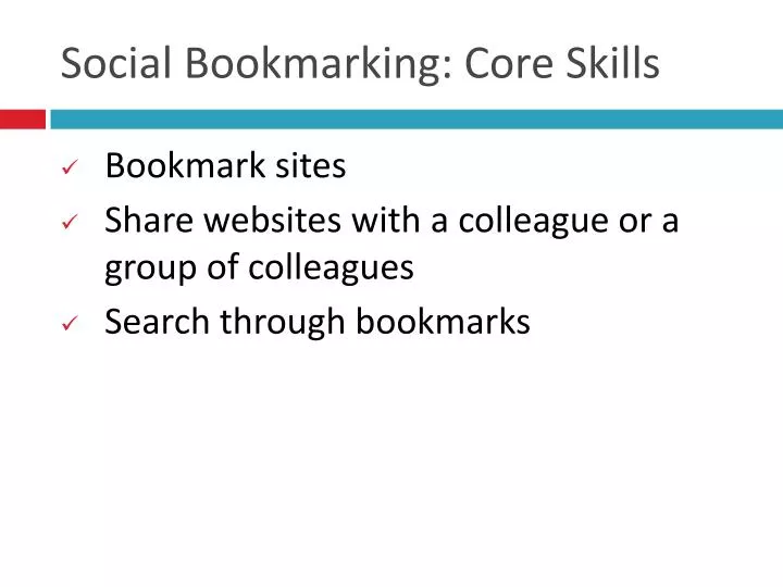 social bookmarking core skills